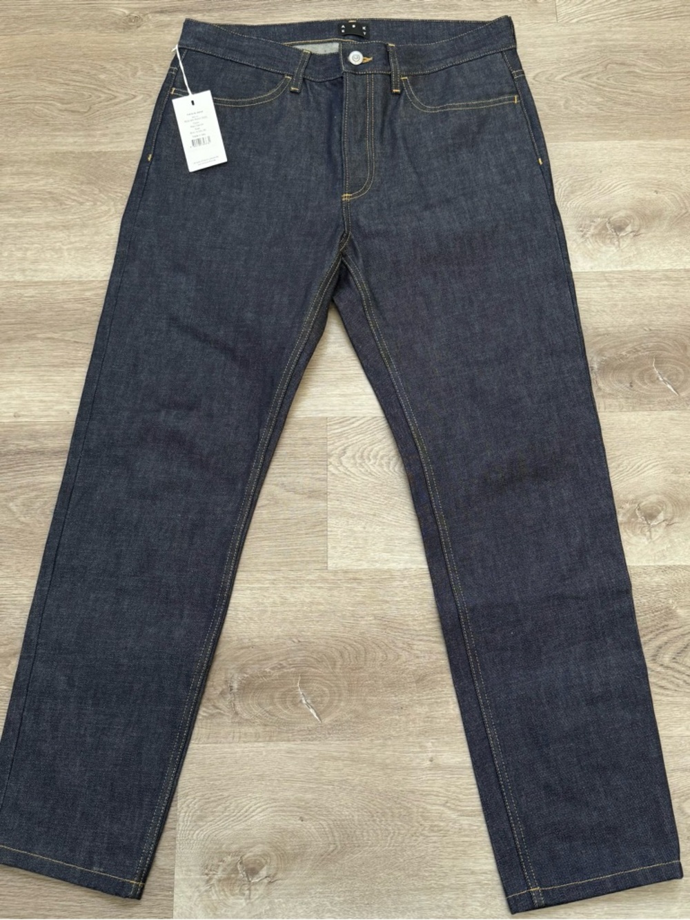 NWT Asket Men's Raw Japanese Denim Slim Indigo Organic Jeans Made Italy 33x30